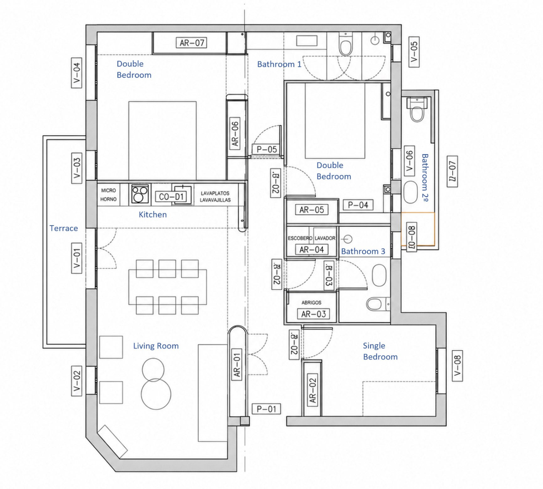 Plano de distribución de la vivienda